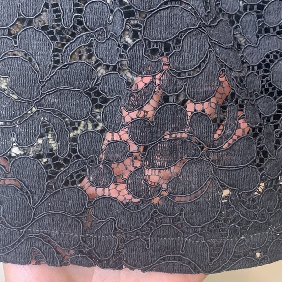 Tahari | Black Floral Embroidered Lace Sheer V-Neck Cardigan Jacket M - Picture 7 of 16